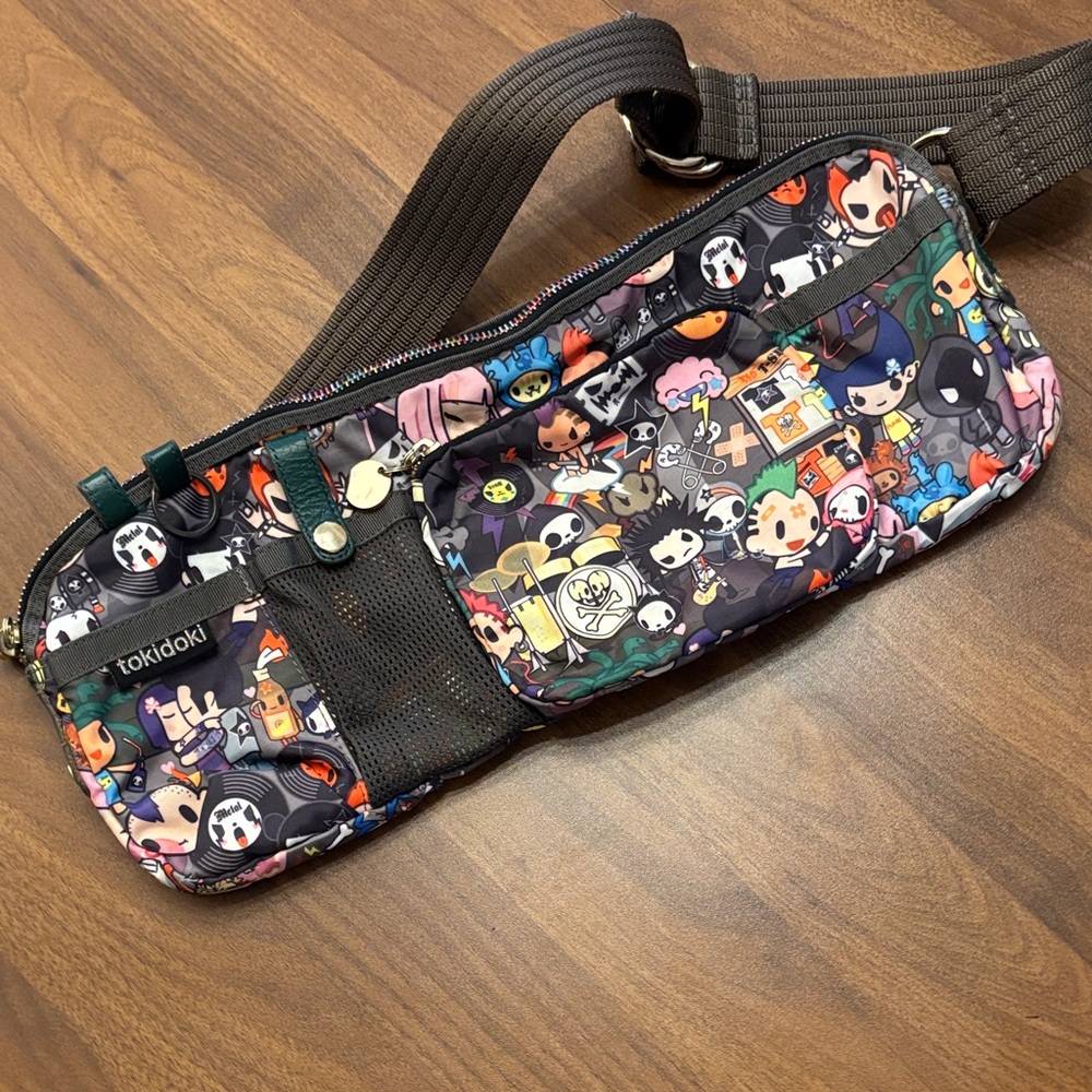 tokidoki Black Multi-Character Graphic Waist Bag